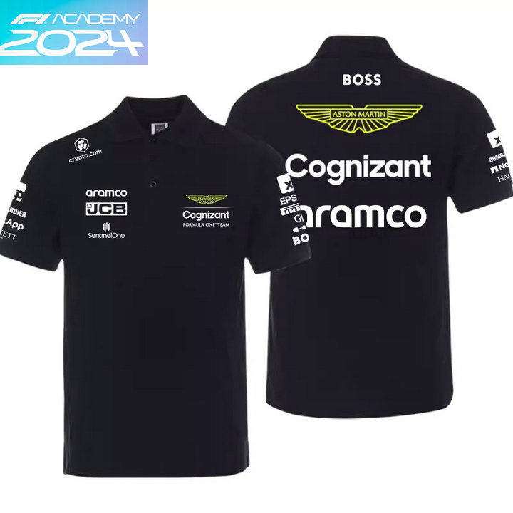 Polo Boss Aston Martin Aramco Cognizant F1 Team 2024 Homme Manches Courtes
